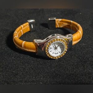 Elegant Silver and Tan Women's Watch